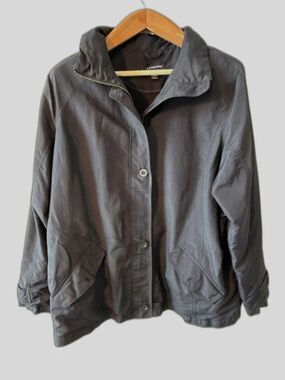 Lands’ End Black Weatherproof Utility Rain Jacket Plus Size 2X 20W 22W